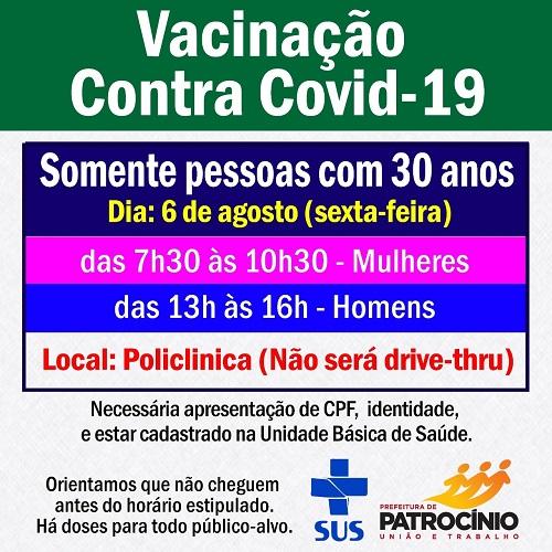 Nesta sexta-feira (06/08) a secretaria de saúde de Patrocínio...