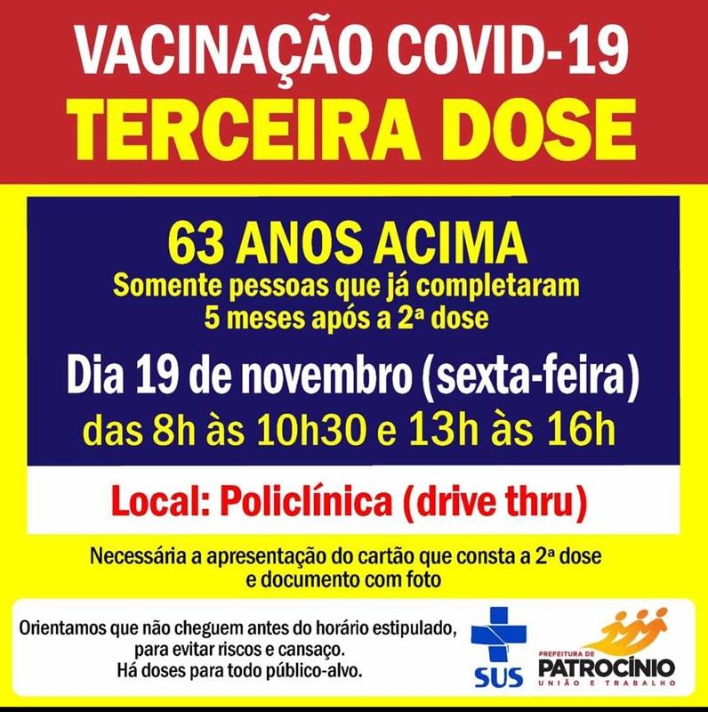 Terceira dose da vacina contra a COVID-19 será aplicada...