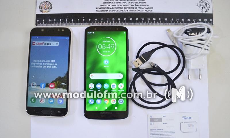 Celulares e chip telefônico são encontrados durante manutenção na Penitenciária de Patrocínio
