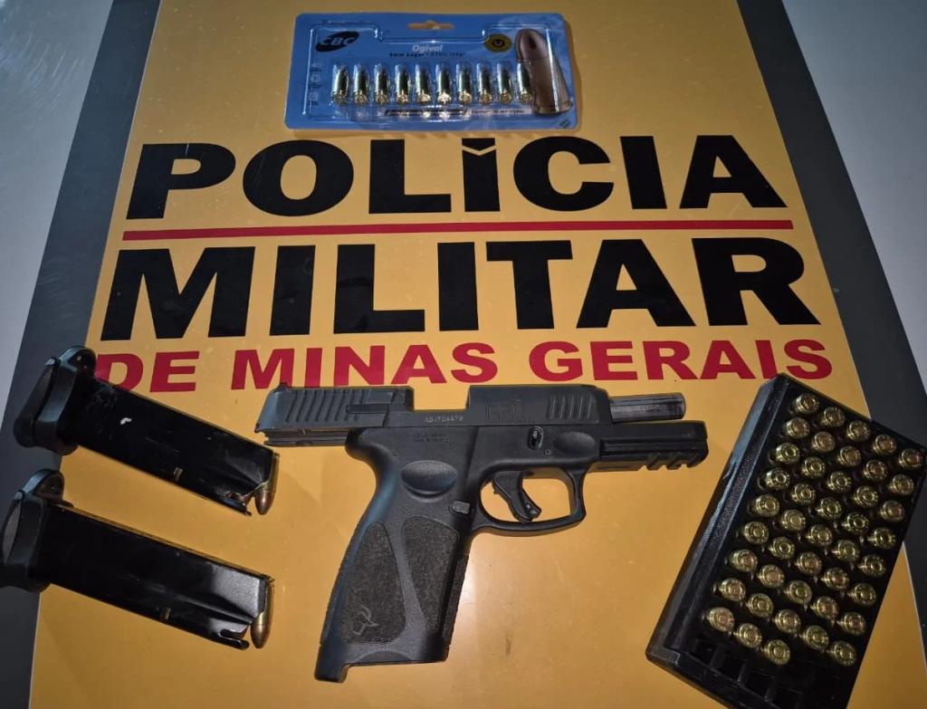 Homem é preso com pistola 9mm e quase 80 munições na MG-190 em Abadia dos Dourados
