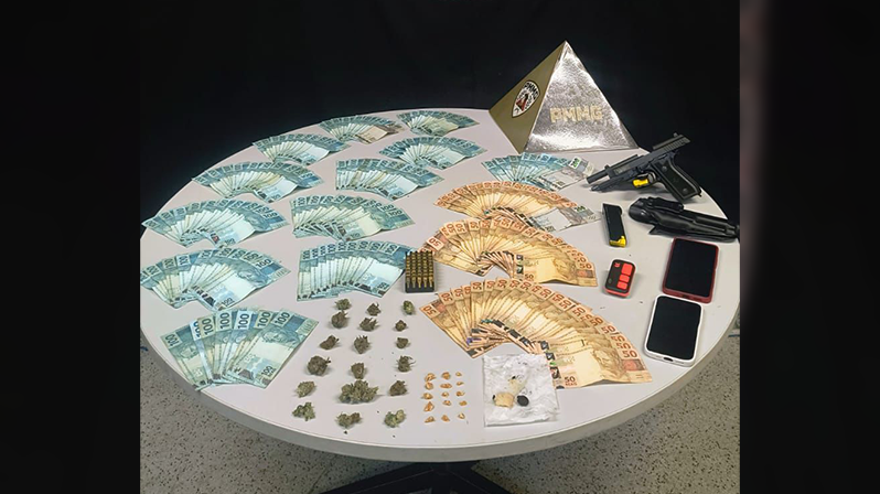 Polícia Militar prende jovem por tráfico de drogas e porte ilegal de arma em Patrocínio